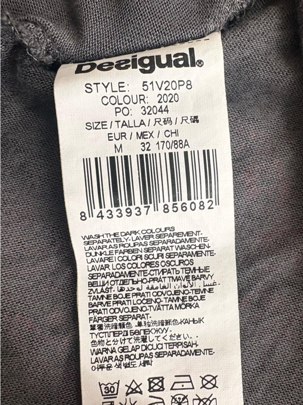 Desigual Black/Gray Asymmetrical Tank Dress with Multicolor Floral Appliqué - Picture 2 of 4